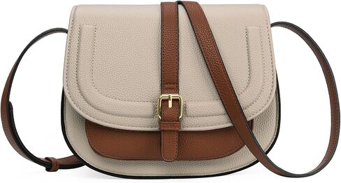 GOIACII Crossbody Bags for Women Saddle Purse Cute Shoulder Handbag Pebble Leather Brown in Saudi Arabia