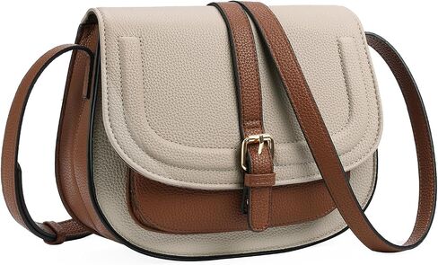 GOIACII Crossbody Bags for Women Saddle Purse Cute Shoulder Handbag Pebble Leather Brown in Saudi Arabia