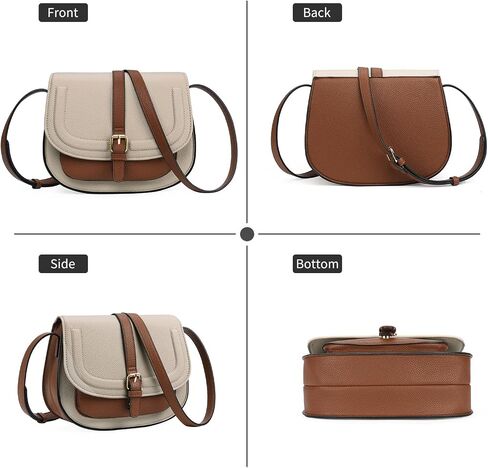 GOIACII Crossbody Bags for Women Saddle Purse Cute Shoulder Handbag Pebble Leather Brown in Saudi Arabia