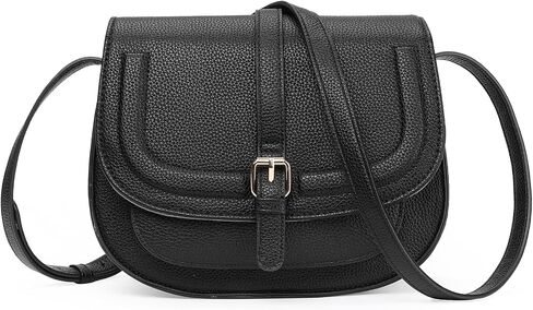 GOIACII Crossbody Bags for Women Saddle Purse Cute Shoulder Handbag Pebble Leather Brown in Saudi Arabia