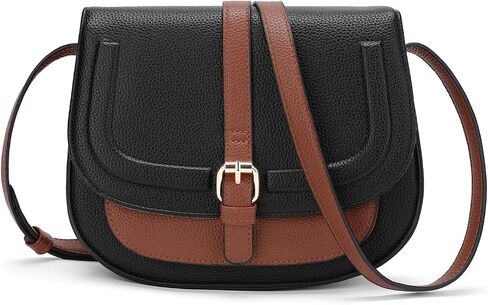 GOIACII Crossbody Bags for Women Saddle Purse Cute Shoulder Handbag Pebble Leather Brown in Saudi Arabia