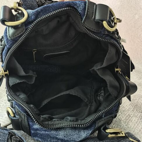 New Jeans Bag Washed Denim Bag for Women Cute Denim Messenger Bag Blue Jean Purses and Handbags (Blue) in Saudi Arabia