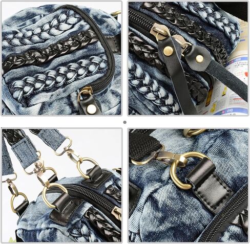 New Jeans Bag Washed Denim Bag for Women Cute Denim Messenger Bag Blue Jean Purses and Handbags (Blue) in Saudi Arabia