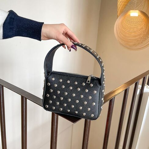 Shoulder Bag Studded Purse for Women Y2K Purse Black Studded Bag Designer Handbag (small) in Saudi Arabia
