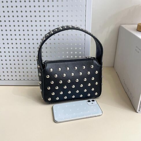 Shoulder Bag Studded Purse for Women Y2K Purse Black Studded Bag Designer Handbag (small) in Saudi Arabia