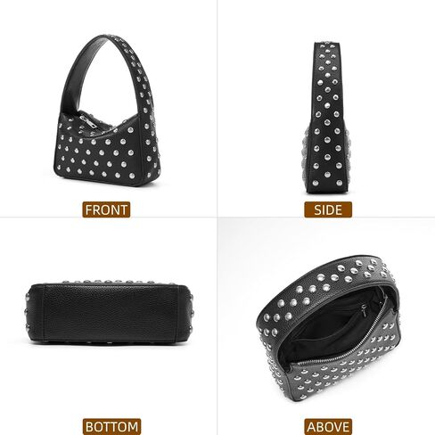 Shoulder Bag Studded Purse for Women Y2K Purse Black Studded Bag Designer Handbag (small) in Saudi Arabia