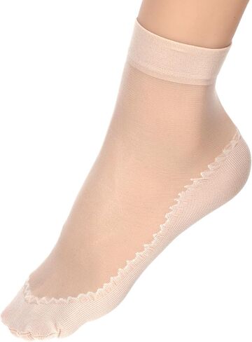 16 Pairs Nude Nylon Socks, Ankle Thin Sheer, No Show Elastic Socks with Cotton Sock Bottom, Anti-Slip Summer Breathable Stockings, Reinforced Sole and Toe Skin Colored Tights in Kuwait