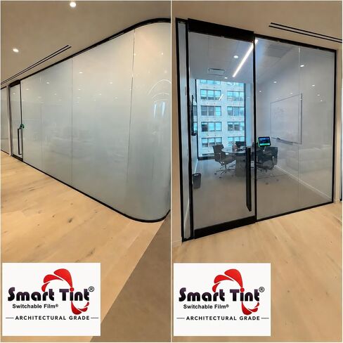 6" x 8" Smart Tint PDLC Smart Film, with 2 Additional Color swatches, Switchable Adhesive Privacy Smart Glass Film, Smart Tint Window, Electric Frosted, Clear to Opaque, Home, Office, ETL Listed, UL in Saudi Arabia