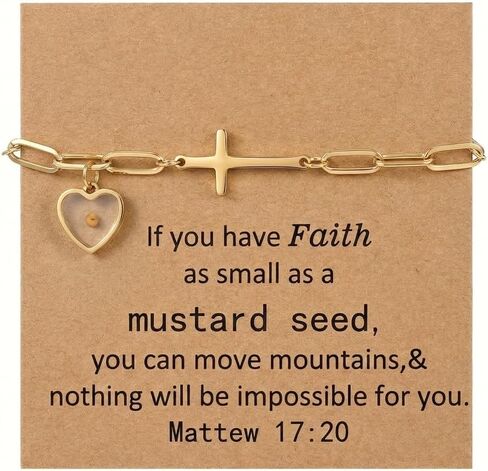 RINHOO Mustard Seed Bracelet Christian Gifts for Women Move Mountains Shell Bracelet Christian Faith Jewelry for Women Valentines Confirmation Gifts in Saudi Arabia