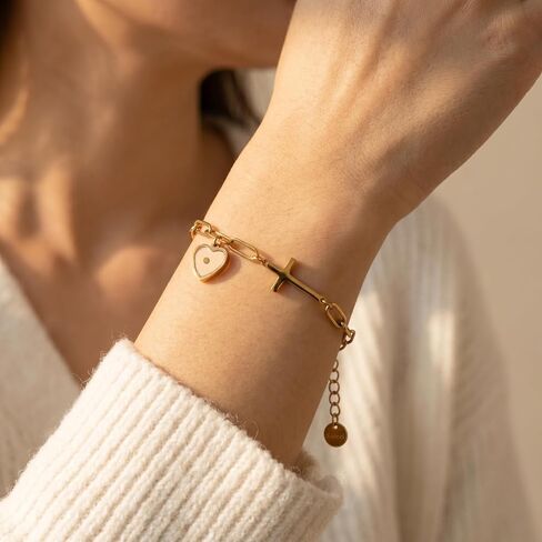 RINHOO Mustard Seed Bracelet Christian Gifts for Women Move Mountains Shell Bracelet Christian Faith Jewelry for Women Valentines Confirmation Gifts in Saudi Arabia
