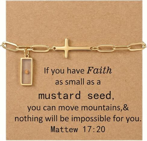 RINHOO Mustard Seed Bracelet Christian Gifts for Women Move Mountains Shell Bracelet Christian Faith Jewelry for Women Valentines Confirmation Gifts in Saudi Arabia