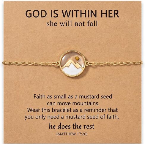 RINHOO Mustard Seed Bracelet Christian Gifts for Women Move Mountains Shell Bracelet Christian Faith Jewelry for Women Valentines Confirmation Gifts in Saudi Arabia