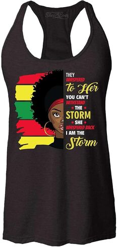 She Whispered I am The Storm Juneteenth African Woman Women's Racerback Tank Top Slim Fit in Kuwait
