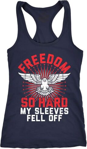 Womens Tank Freedom so Hard My Sleeves Fell Off Tanktop Funny USA 4th of July Shirt in Kuwait