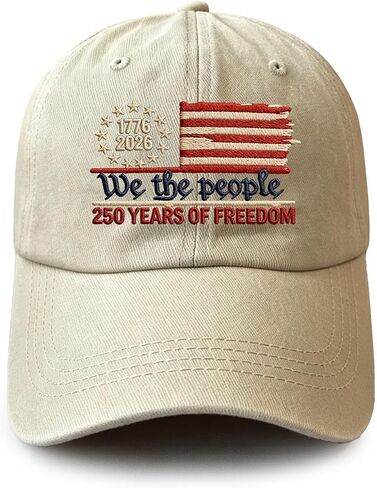 America 250 Years Freedom Hat 1776–2026, Adjustable Printed US 250th Anniversary USA Flag Patriotic Baseball Cap in Kuwait