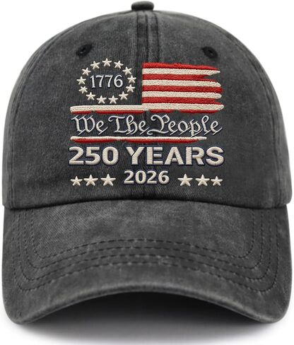 America 250 Years Freedom Hat 1776–2026, Adjustable Printed US 250th Anniversary USA Flag Patriotic Baseball Cap in Kuwait