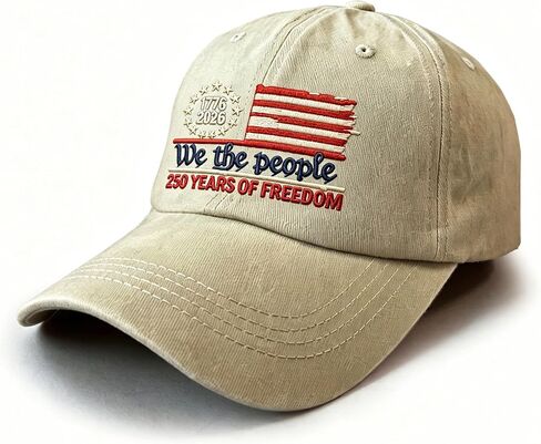 America 250 Years Freedom Hat 1776–2026, Adjustable Printed US 250th Anniversary USA Flag Patriotic Baseball Cap in Kuwait