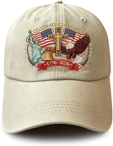 America 250 Years Freedom Hat 1776–2026, Adjustable Printed US 250th Anniversary USA Flag Patriotic Baseball Cap in Kuwait
