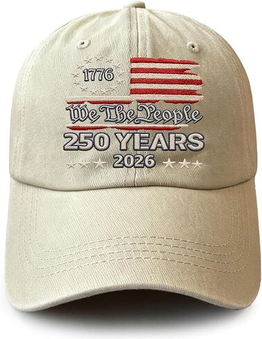 America 250 Years Freedom Hat 1776–2026, Adjustable Printed US 250th Anniversary USA Flag Patriotic Baseball Cap in Kuwait