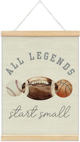 KDHTY Sports Bedroom Decor for boys Room Decor,All Legends Start Small Sports Nursery Art,Sports Wall Decor Baseball Kids Wall Art Poster for Nursery Playroom Artwork Home Decorations,12x16inch in Kuwait