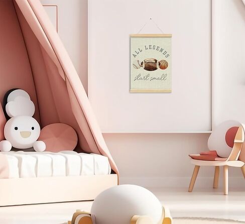 KDHTY Sports Bedroom Decor for boys Room Decor,All Legends Start Small Sports Nursery Art,Sports Wall Decor Baseball Kids Wall Art Poster for Nursery Playroom Artwork Home Decorations,12x16inch in Kuwait