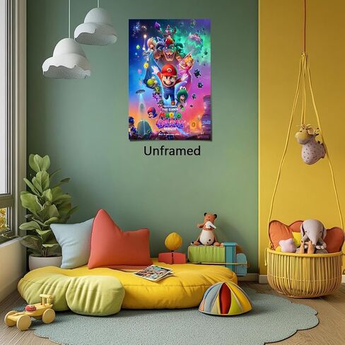 COMOR The Super Mario Galaxy Poster For Fans Kids Room Bedroom Wall Decor-Movie Mario Posters Canvas Prints Picture For Teen Boy Girls Gifts in Kuwait