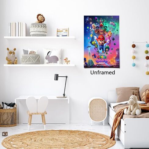 COMOR The Super Mario Galaxy Poster For Fans Kids Room Bedroom Wall Decor-Movie Mario Posters Canvas Prints Picture For Teen Boy Girls Gifts in Kuwait