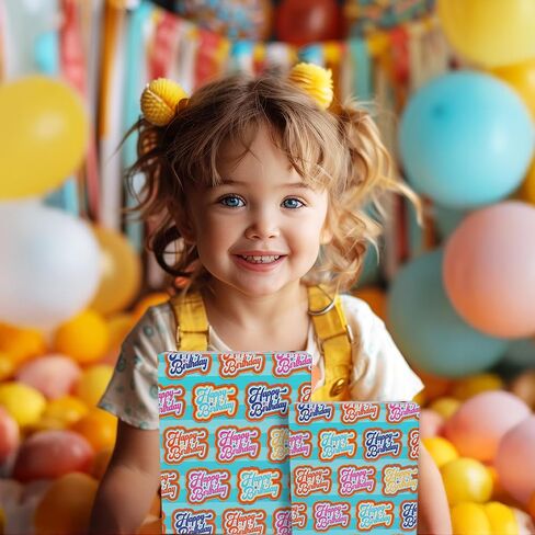 LaRibbons Birthday Reversible Wrapping Paper Mini Roll, Happy Birthday Text and Colorful Stripes, Perfect for Parties and Holiday Gifts, 17" x 33' (46.7 sq. ft) in Saudi Arabia
