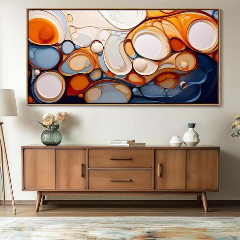 Abstract Wall Art - Colorful Canvas Wall Pictures, Framed for Living Room Decor - Modern Large Wall Art - Above Bed Wall Decor for Dedroom -Oil Painting Wall Art in Saudi Arabia