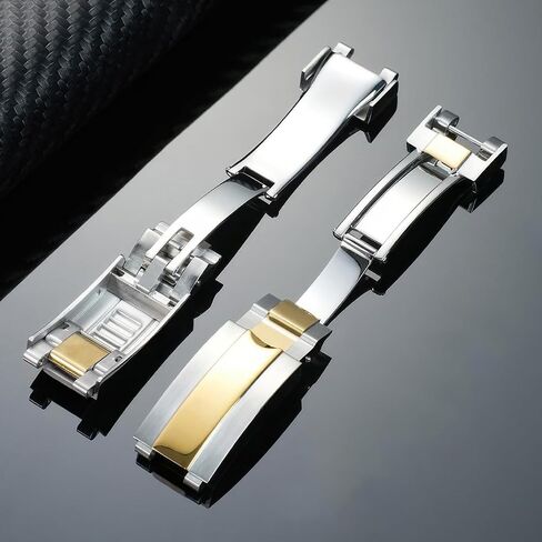Glide-Lock Buckle Clasp Band Replacement For Rolex Datejust Submariner Gmt Daytona Strap Bright room gold Adjustable 16mm in Kuwait