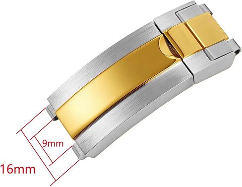 Glide-Lock Buckle Clasp Band Replacement For Rolex Datejust Submariner Gmt Daytona Strap Bright room gold Adjustable 16mm in Kuwait