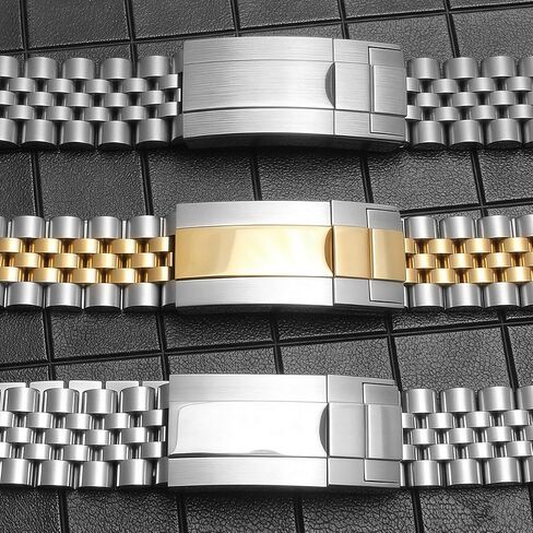 Glide-Lock Buckle Clasp Band Replacement For Rolex Datejust Submariner Gmt Daytona Strap Bright room gold Adjustable 16mm in Kuwait