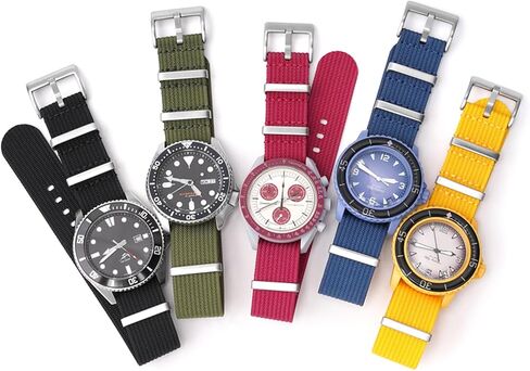 Military Nylon Watch Band 18mm 20mm 22mm 24mm Premium High Density Durable Comfortable Sport Ballistic Nylon Replacement Watch Straps with Stainless Heavy-Duty Buckle for Men Women in Kuwait