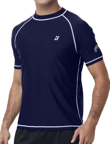 Roadbox Swim Shirts for Men, UPF 50+ Short Sleeve Rash Guard, UV Sun Protection Quick Dry Water T-Shirt for Surfing and Beach in Kuwait