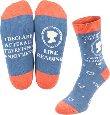 InnoBeta Jane Austen Gifts for Women/Girls, Unique Book Lover Gifts Socks for Birthday & Christmas, One Size Crew Socks in Kuwait