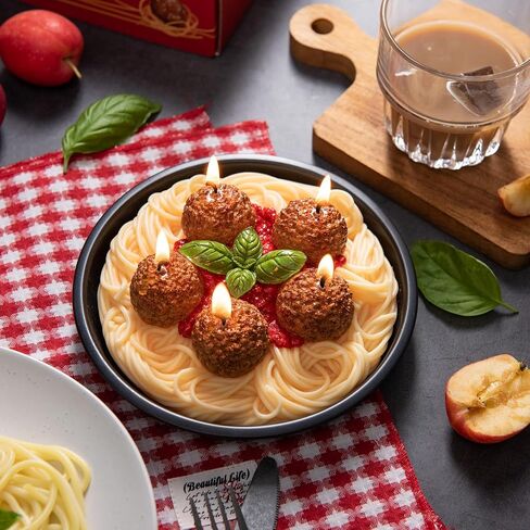Meatball Spaghetti Realistic Food Vegetable Wax Candle in Saudi Arabia
