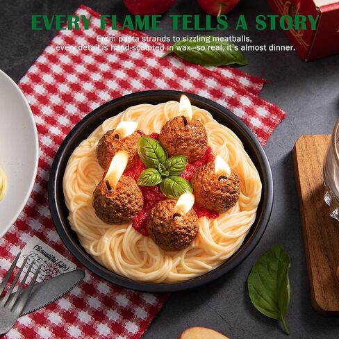 Meatball Spaghetti Realistic Food Vegetable Wax Candle in Saudi Arabia