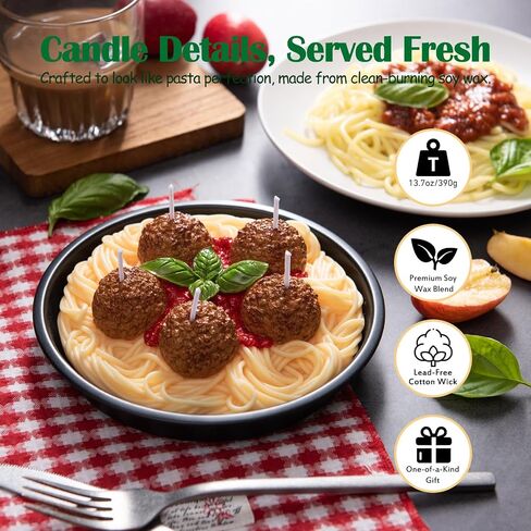 Meatball Spaghetti Realistic Food Vegetable Wax Candle in Saudi Arabia