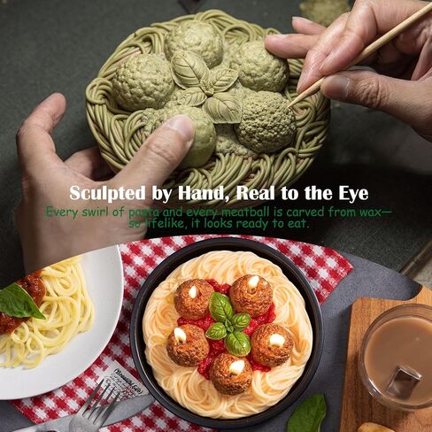 Meatball Spaghetti Realistic Food Vegetable Wax Candle in Saudi Arabia
