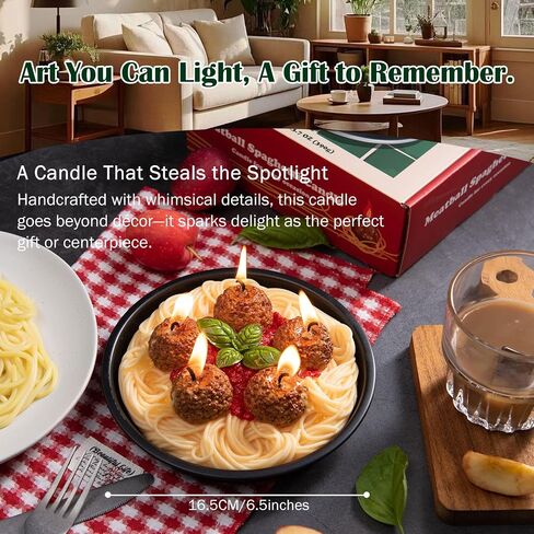 Meatball Spaghetti Realistic Food Vegetable Wax Candle in Saudi Arabia