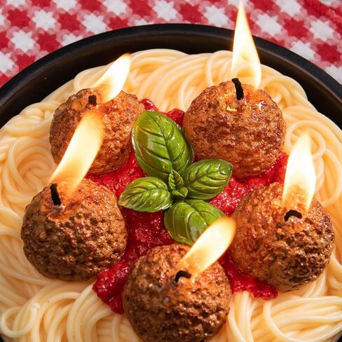 Meatball Spaghetti Realistic Food Vegetable Wax Candle in Saudi Arabia