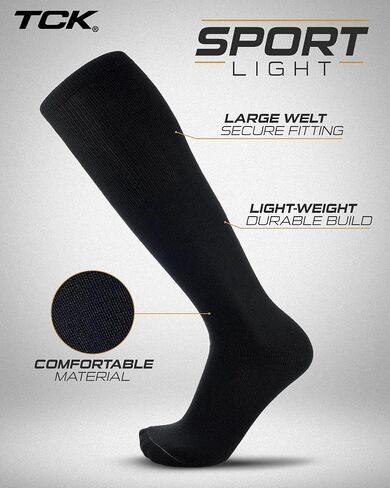 TCK Lightweight Sports Socks for Baseball Softball Football & Soccer | Youth Kids Boys Girls & Adult Sizes Light Compression in Kuwait