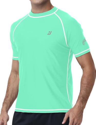 Roadbox Swim Shirts for Men, UPF 50+ Short Sleeve Rash Guard, UV Sun Protection Quick Dry Water T-Shirt for Surfing and Beach in Kuwait