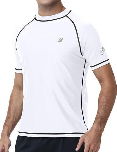 Roadbox Swim Shirts for Men, UPF 50+ Short Sleeve Rash Guard, UV Sun Protection Quick Dry Water T-Shirt for Surfing and Beach in Kuwait