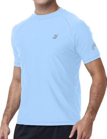 Roadbox Swim Shirts for Men, UPF 50+ Short Sleeve Rash Guard, UV Sun Protection Quick Dry Water T-Shirt for Surfing and Beach in Kuwait