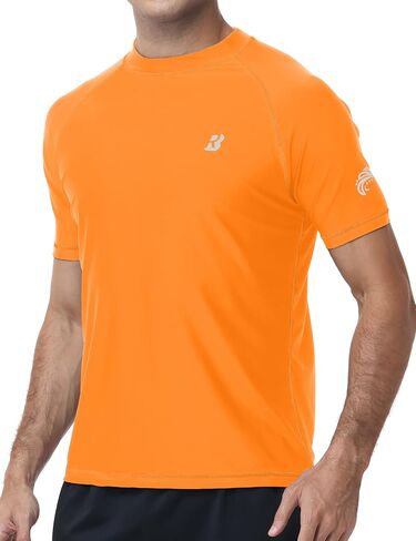 Roadbox Swim Shirts for Men, UPF 50+ Short Sleeve Rash Guard, UV Sun Protection Quick Dry Water T-Shirt for Surfing and Beach in Kuwait