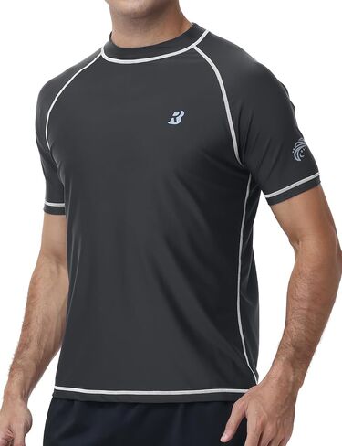 Roadbox Swim Shirts for Men, UPF 50+ Short Sleeve Rash Guard, UV Sun Protection Quick Dry Water T-Shirt for Surfing and Beach in Kuwait
