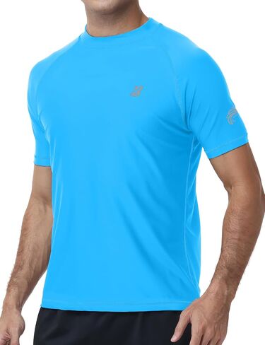 Roadbox Swim Shirts for Men, UPF 50+ Short Sleeve Rash Guard, UV Sun Protection Quick Dry Water T-Shirt for Surfing and Beach in Kuwait