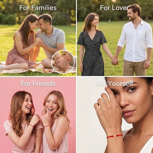 2 Pcs Mother Daughter Bracelets Red String Bracelet Love Bracelet for Protection Matching Heart Friendship Heart Bracelets for Couples Friends Sisters Christmas Valentine's Day Mother Day Gift in Kuwait