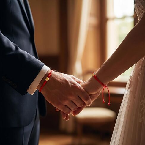 2 Pcs Mother Daughter Bracelets Red String Bracelet Love Bracelet for Protection Matching Heart Friendship Heart Bracelets for Couples Friends Sisters Christmas Valentine's Day Mother Day Gift in Kuwait